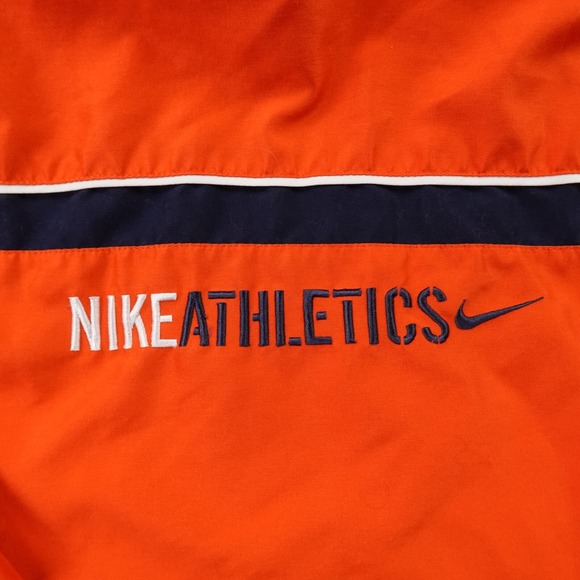 VTG Nike Jacket Boys 7 Orange Swoosh Windbreaker Sports Hood Coat Youth Kids Y2K - Picture 7 of 13